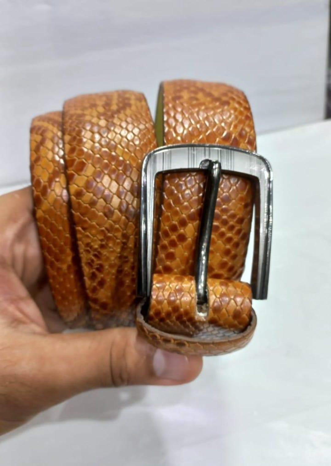 Men’s Luxury Snake Skin Leather Belt – Handmade & Stylish - Etsy