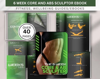 6-tygodniowy ebook „Rzeźbiarz mięśni brzucha i brzucha”, wyzwanie treningowe, poradnik fitness i siły, cyfrowy planer fitness, plan treningu mięśni brzucha