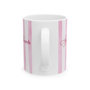 Sunday Reset Coffee Mug, Calm Christian Aesthetic Mug, Après Church Mug, Pink Stripe Faith Mug, Minimal Christian Gift image 4