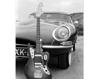 Fender Jaguar Vintage Auto-Werbeplakat