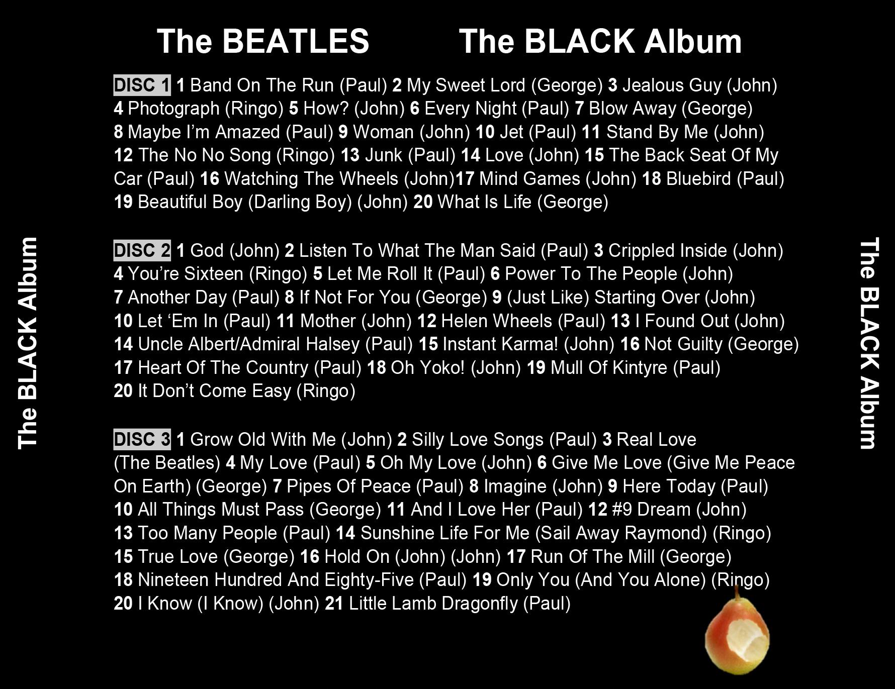 ビートルズ Black album 3LP　ブラックアルバム The Beatles the Black Album 3-CD Best of Solo Beatles + 10 Bonus