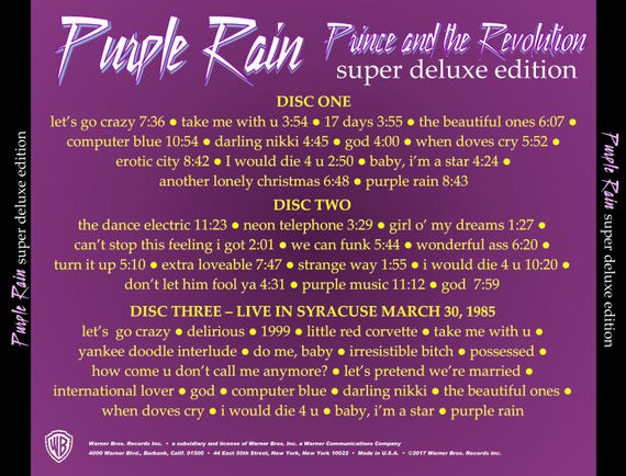 Prince - Purple Rain [3-CD] - Super Deluxe Edition Purple Rain