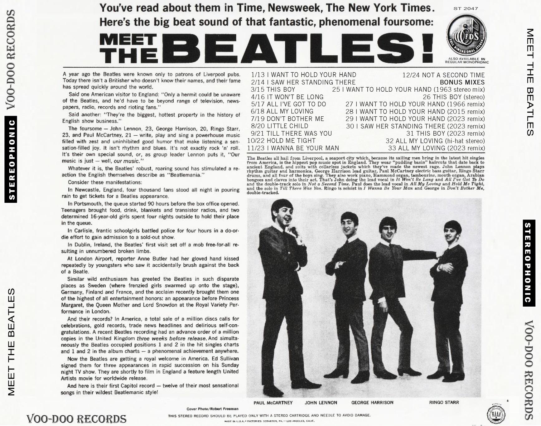 The Beatles - Meet the Beatles 2024 CD Stereo + Mono + 9 Bonus