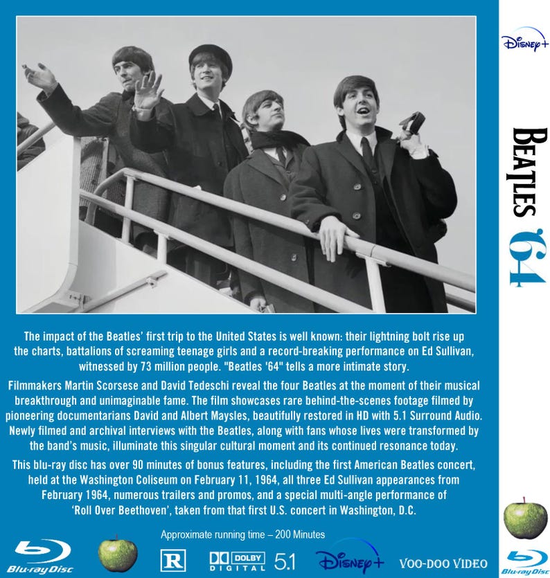The Beatles '64 Blu-ray - 2024 Documentary With Extras - Complete First ...