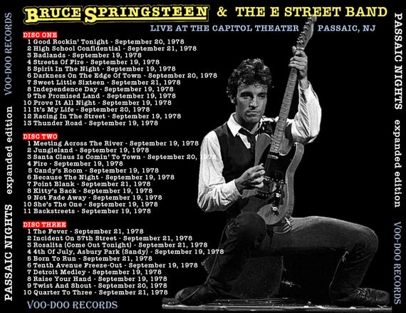 Bruce Springsteen - Passaic Nights [3-CD] Live 9/78 ALL the Songs