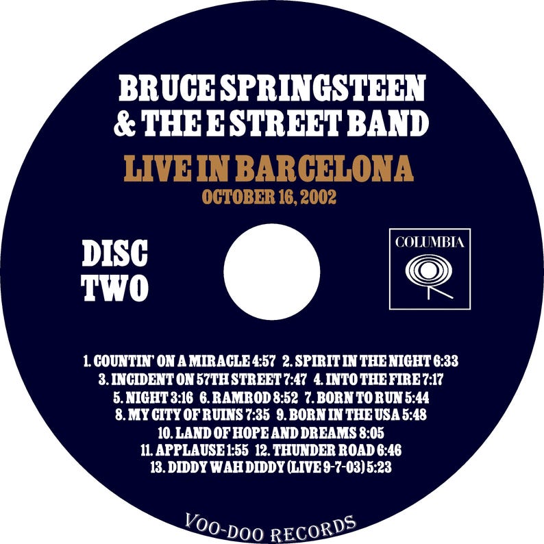 Bruce Springsteen - Live in Barcelona [2-CD] the Rising Lonesome Day ...