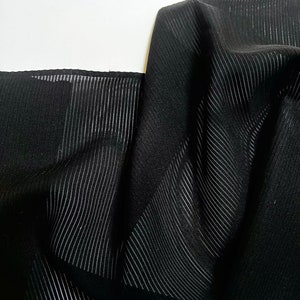 Black Silk Kimono Fabric Unused Bolt by the Yard Midnight Black Sheer ...