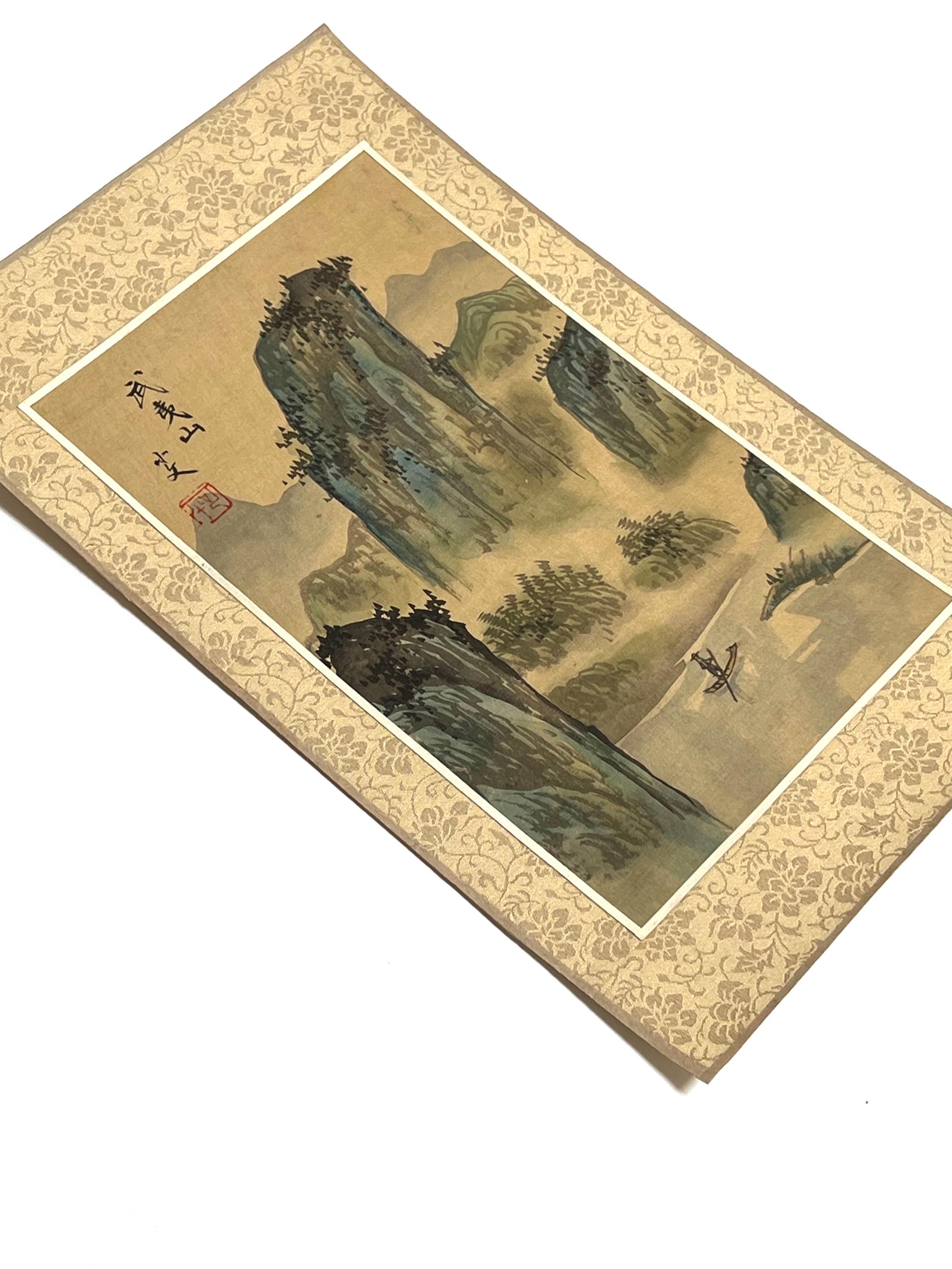 Original Traditional Japanese Painting Watercolor Sumi-e Ink