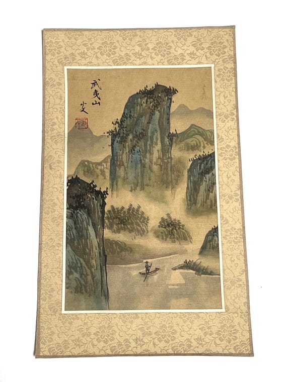 Original Sumi-e Mountain Landscape Painting: Japanese Ink Art - Etsy