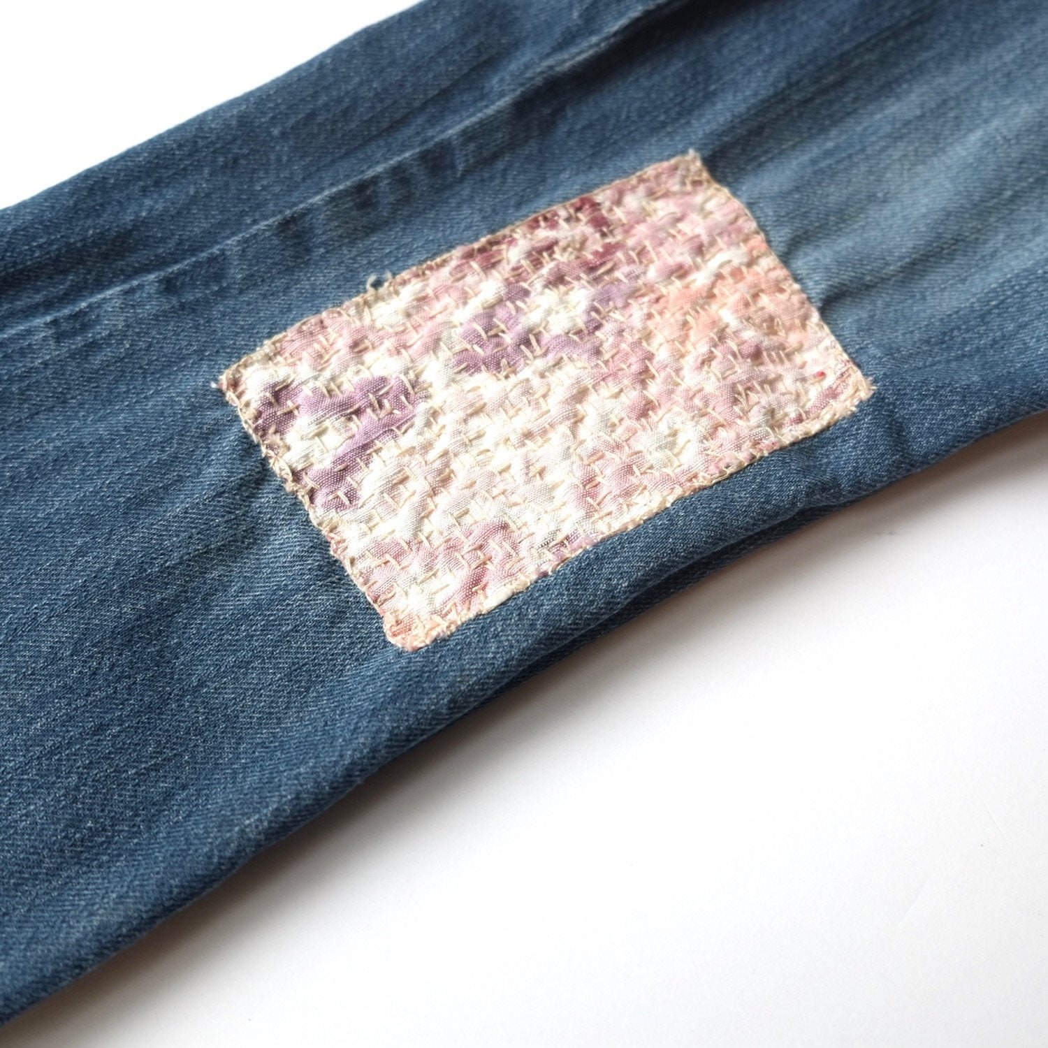 Girls Distressed Jeans Floral Silk 