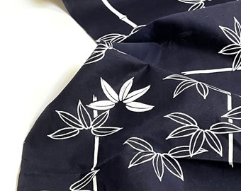 Indigo Blue and White Yukata Cotton Kimono Fabric unused bolt by the yard Bamboo Pattern OFF the bolt Traditional Japanese Panel Textile