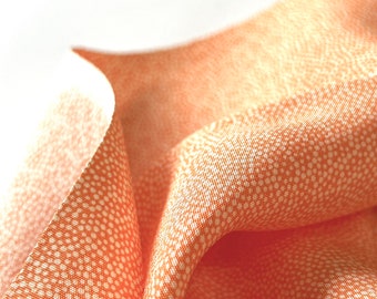 Pinkish Orange Silk Kimono Fabric Edokomon tiny dot pattern Vintage Japanese Silk Panel Recycled Unpicked Kimono Sustainable Eco