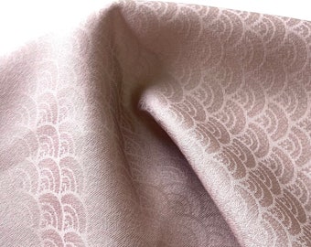 Light Purple Pink Silk Kimono Fabric / Vintage Silk Panels / Unpicked Kimono /Japanese Fabric /Seigaiha Jacquard /Upcycled Recycled Fabric