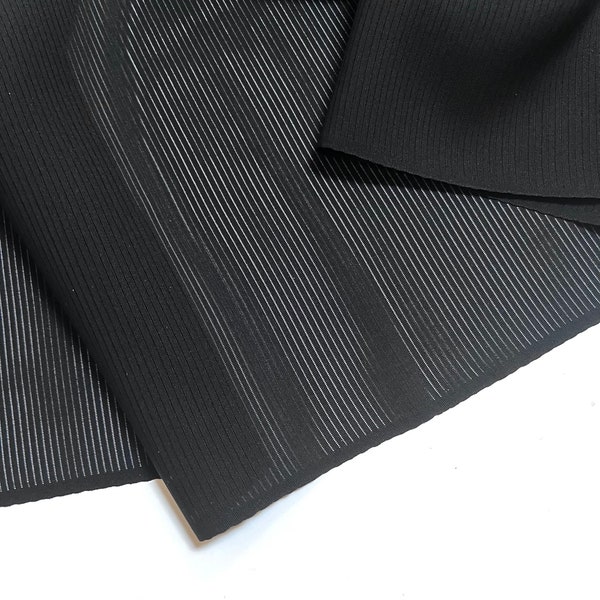 Black Silk Kimono Fabric unused bolt by the yard Midnight Black Sheer Stripes for Summer Kimono 100% silk OFF the bolt Lingerie Silk Fabric