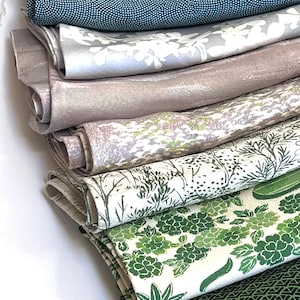 Pacco di ritagli di tessuto di kimono in tonalità di blu, verde e viola 100% seta giapponese scorta di tessuto Visible Mending Patchwork Quilting Boro Gift