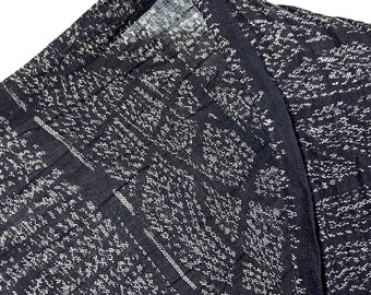 Indigo Blau Leinen Baumwollmischung Japanischer Kimono Stoff Panels Seltenes Textil Nachhaltiges Nähen Geschenk für Mama Modernes Marineblau Abstrakt