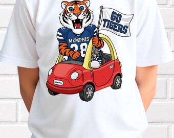 U of M Tigers DTF, Tigers PNG, Memphis football DTF, youth dtf, youth png, football dtf