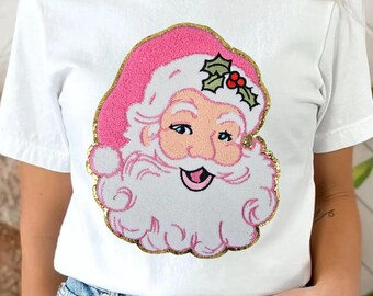 santa iron on patch, santa dtf, christmas santa dtf, patch dtf