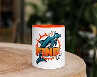 Taza de FINS TV con interior de color