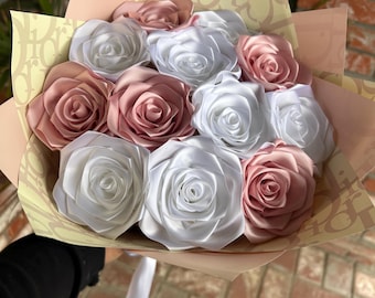 12 Ribbon Roses | Satin Fabric Flowers | Mini Rose Embellishments for Crafts, Bows, Wedding Decor,