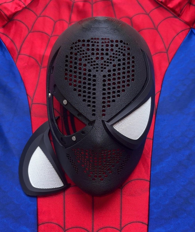 Spiderman Faceshell, TIZZZH Style, Custom 3D Printed Mask, Magnetic Lenses, Personalized Cosplay Prop, Durable PETG Faceshell image 4