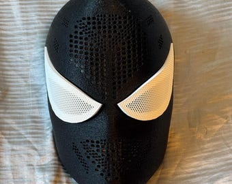 Spiderman Faceshell Web of Shadows Symbiote Style  Custom 3D Printed Mask,Magnetic Lenses, Personalized Cosplay Prop, Durable PETG Faceshell