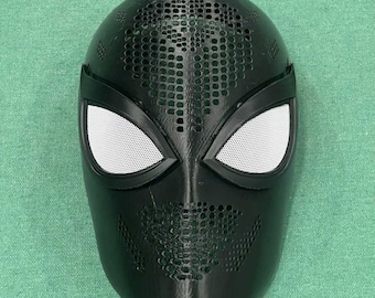 Máscara de Spiderman, estilo PS5, impresa en 3D, con lentes magnéticas, accesorio de cosplay personalizado y fabricada en PETG resistente.