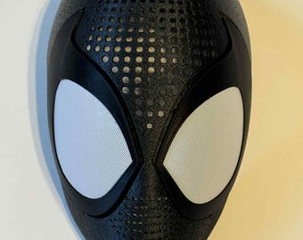 Máscara de Spiderman estilo Buggy, impresa en 3D, con lentes magnéticas, accesorio de cosplay personalizado y fabricada en PETG resistente.