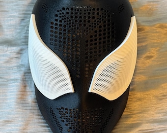 Máscara facial de Spiderman Marvel Rivals Symbiote, personalizada, impresa en 3D, con lentes magnéticas, accesorio de cosplay personalizado, carcasa protectora de PETG duradera.
