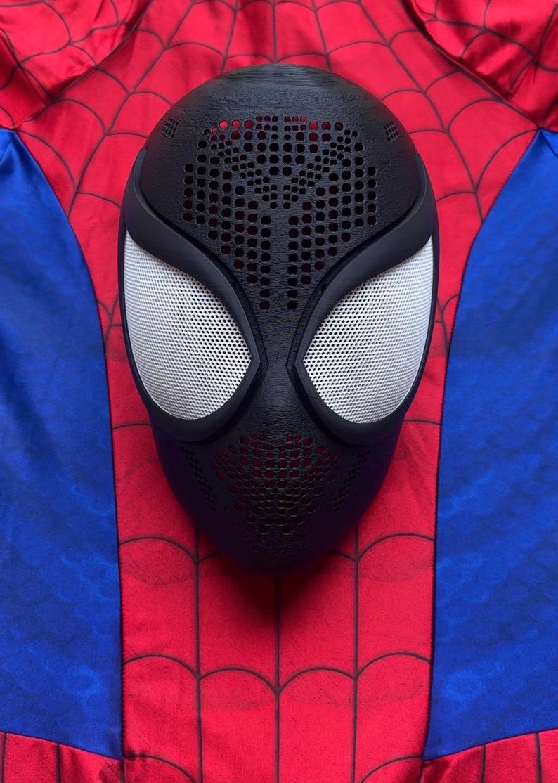 Spiderman Faceshell, Ultimate SM Game Style, Custom 3D Printed Mask, Magnetic Lenses, Personalized Cosplay Prop, Durable PETG Faceshell image 1