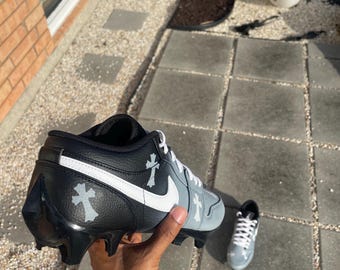 Custom Painted Football Cleats “Denim”