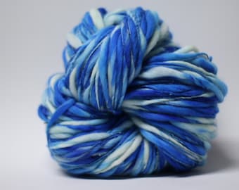 Thick and Thin Yarn Merino Handspun Wool Slub  Hand Dyed tts(tm) Bulky Self Striping miniLR 1501a half-pounder