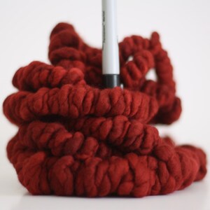 Coil Spun Coilspun Yarn Super Bulky Handspun Art Chunky Wool Reds image 6