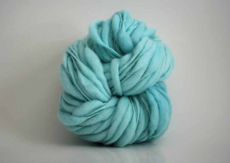HandSpun Thick and Thin Wool Yarn Chunky Slub Hand Dyed tts™ Blue Quartz image 2