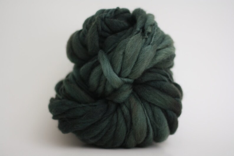 HandSpun Wool Yarn Thick and Thin Bulky Chunky Slub Hand Dyed TTS™ Retro Eucalyptus image 1