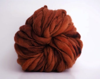 Thick and Thin Yarn Super Bulky HandSpun Wool Slub  Hand Dyed Tts™ Red Barite