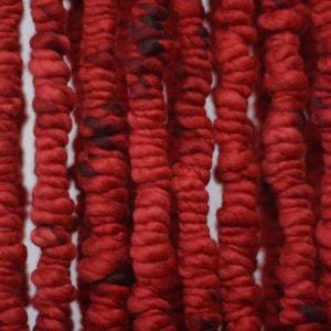 Coil Spun Coilspun Yarn Super Bulky Handspun Art Chunky Wool Reds image 2