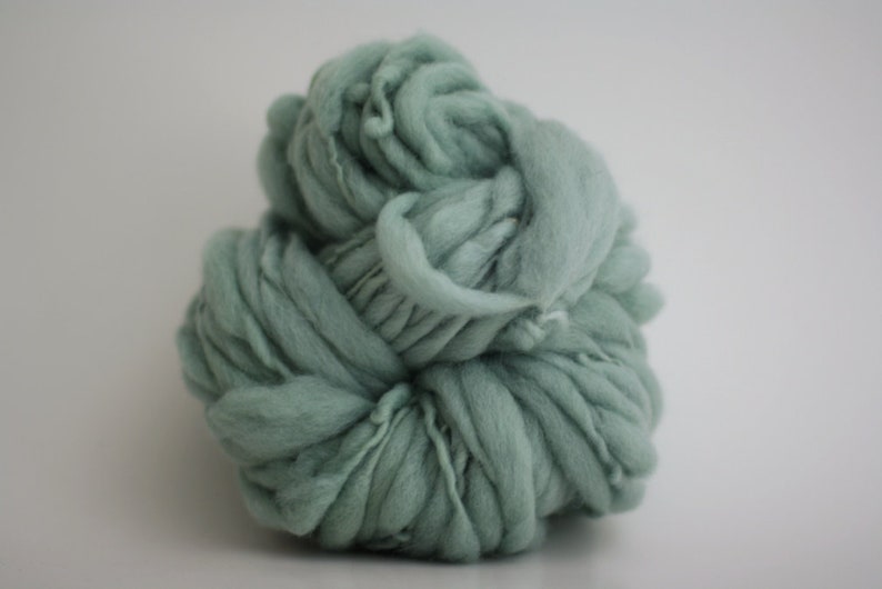 HandSpun Wool Yarn Thick and Thin Bulky Chunky Slub Hand Dyed TTS™ Retro Eucalyptus image 4