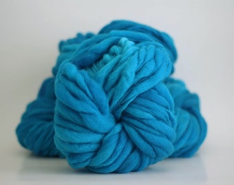 Handspun Thick and Thin Yarn Bulky Wool Slub Hand Dyed tts™ Blue Orchid