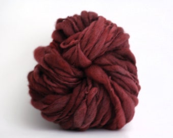 Super Bulky Thick and Thin Wool Yarn Chunky Hand Spun Slub Hand Dyed tts™ Red Delicious