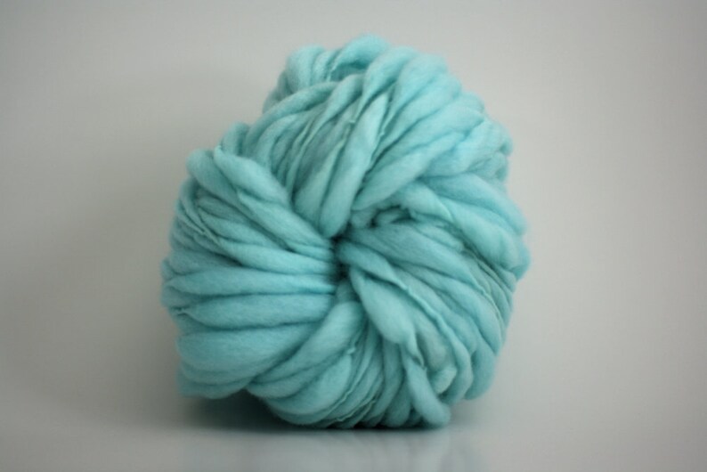 HandSpun Thick and Thin Wool Yarn Chunky Slub Hand Dyed tts™ Blue Quartz image 3