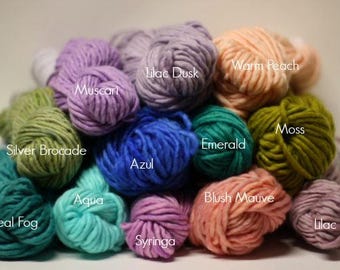 sp55 Single Ply Bulky Chunky Yarn Hand dyed Fine Merino sp Mini Skein