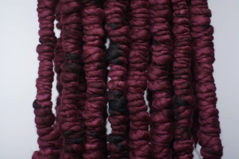 Coil Spun Coilspun Yarn Super Bulky Handspun Art Chunky Wool Reds image 5