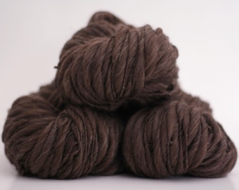 Thick and Thin Hand Spun Raw Yarn Base Bare For Dyeing Wool Slub tts™ Bulky Chunky Bulk Undyed Lot-of-3-skeins Barnwood