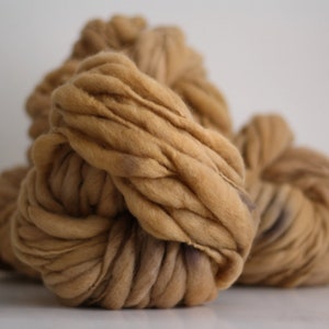 Thick and Thin Yarn Bulky Hand Spun Wool Slub  Hand Dyed Tts™ Cork