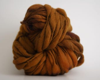 Thick and Thin Yarn HandSpun Bulky Chunky Wool Slub  Hand Dyed TTS™ Cinnabon
