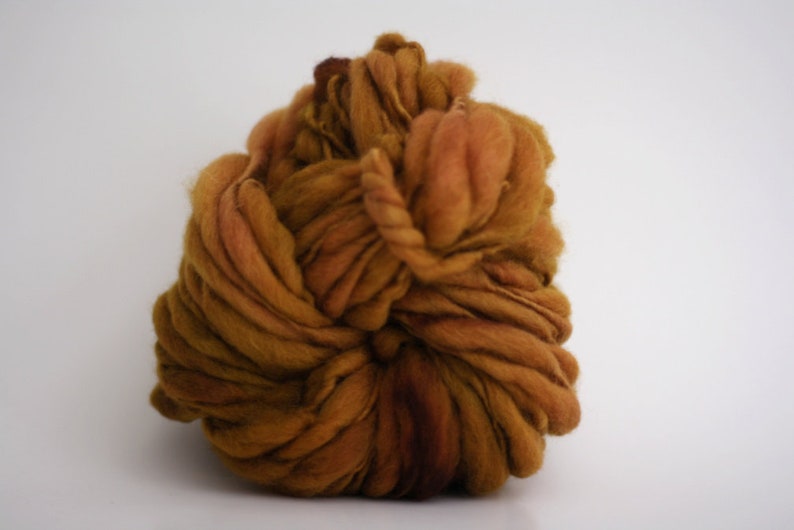 HandSpun Thick and Thin Yarn Bulky Chunky Wool Slub Hand Dyed TTS™ Gilded 4