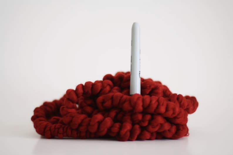 Coil Spun Coilspun Yarn Super Bulky Handspun Art Chunky Wool Reds image 8