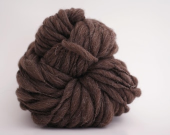 Thick and Thin Yarn Hand Spun Wool Base Bare Dyeing Slub TtS(tm) Bulk Natural Barnwood