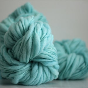 HandSpun Thick and Thin Wool Yarn Chunky Slub Hand Dyed tts™ Blue Quartz image 1